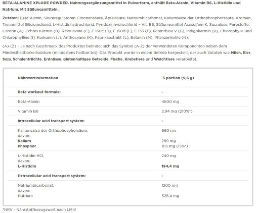 Olimp Beta-Alanine Xplode pulveris 250g