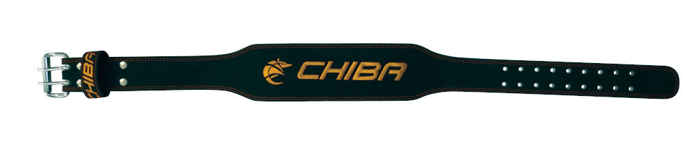 Chiba - 40810 - Leather belt black/gold XXL