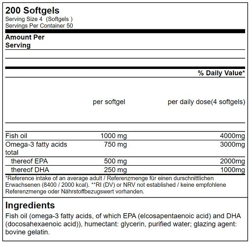 GN triglycerideE Omega 3 Sport Edition - 200 Softgels