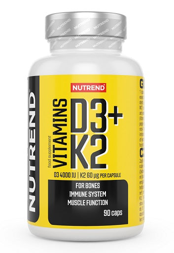 Nutrend vitamīns D3 + K2 4000 SV / 60 ug- 90 vāciņi