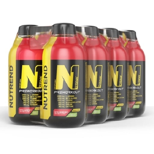 Nutrend N1 Preworkout Drink 8x330ml Strawberry + Mint