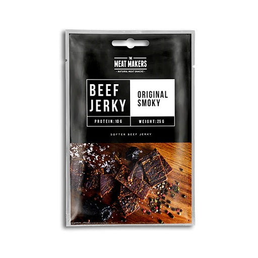 MeatMakers Beef Jerky oriģinālais uzkodu iepakojums 15x25g karsts