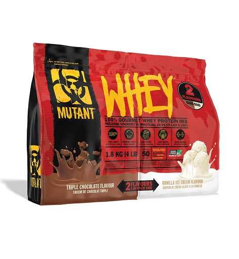 Mutant Whey divkameru 1800 g (4 mārciņas) trīskāršā šokolāde / fudge braunijs