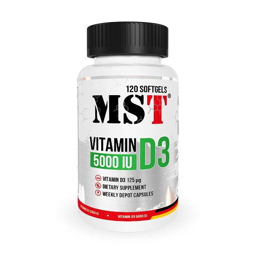 MST – D3 vitamīns 5000IU 120 mīkstās želejas