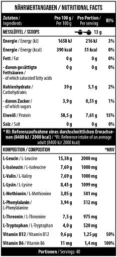 MST — BCAA un EAA Zero PROBEN 10 x 13 g Mango pasifloras auglis