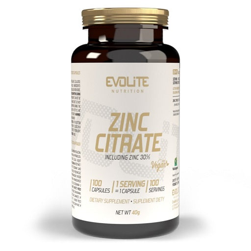 Evolite Nutrition cinka citrāts 100 kapsulas