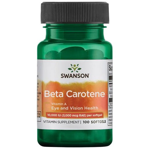 Swanson Beta Carotene 10 000 SV 100 mīkstās gēla kapsulas