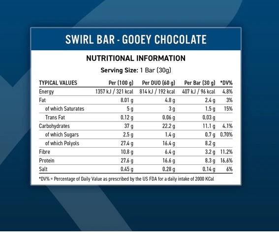 Applied Nutrition SWIRL Bar(12x60g) Gooey Chocolate