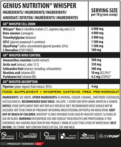 Genius Nutrition - Whisper pirms 400g