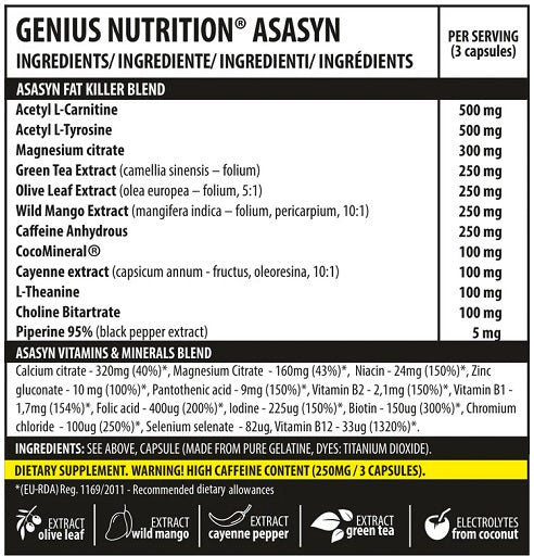 Genius Nutrition Asasyn 180 kapsulas