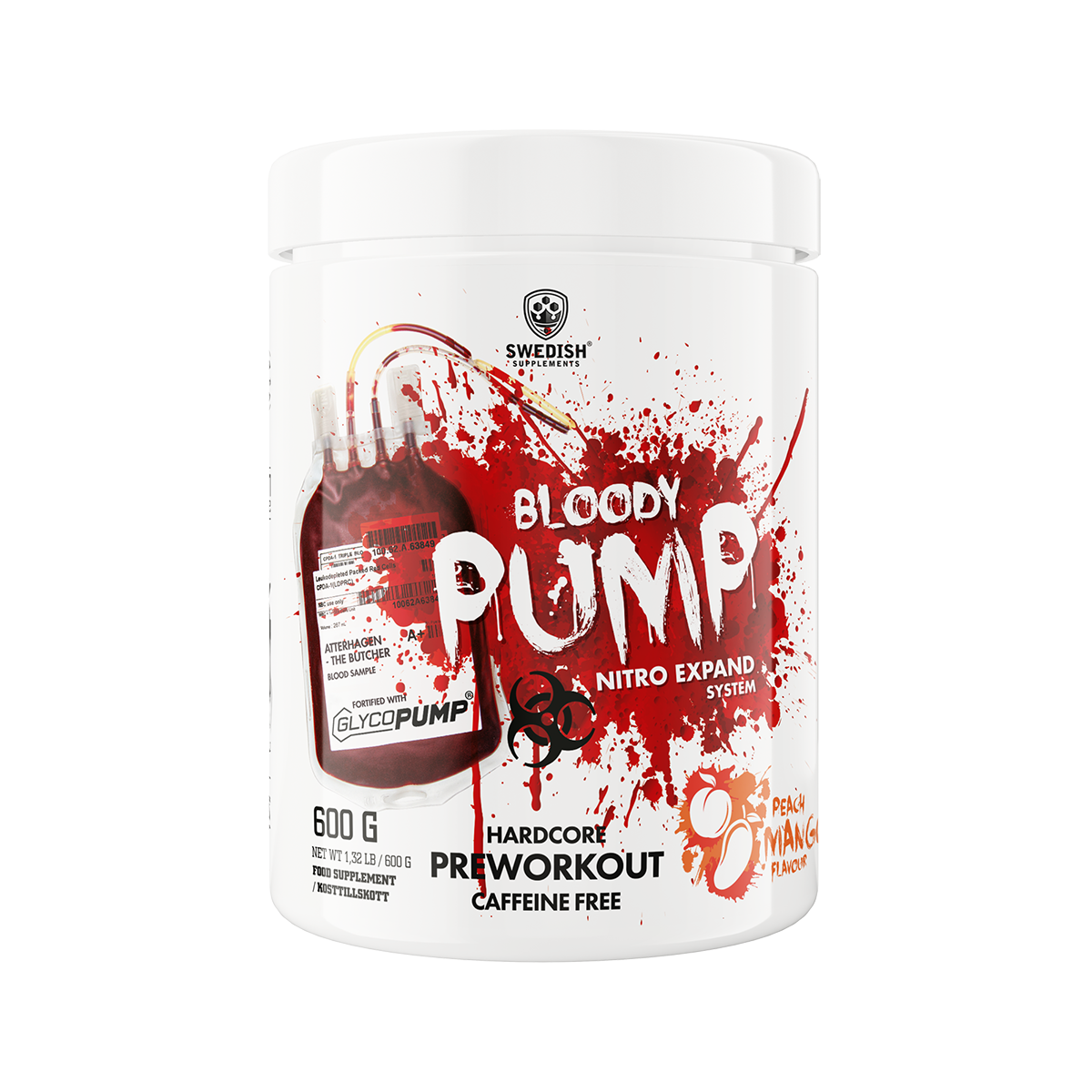 Zviedru uztura bagātinātāji Bloody Pump 550 g persiku mango