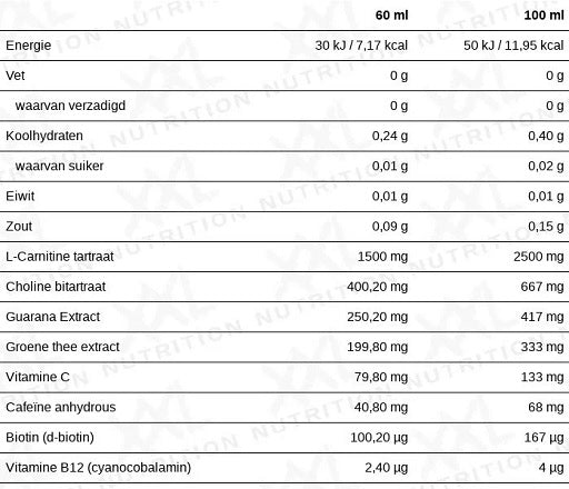XXL Nutrition Burner Shot 12 x 60 ml