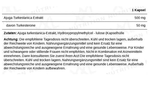 XXL Nutrition Turkesterone - 60 kapsulas