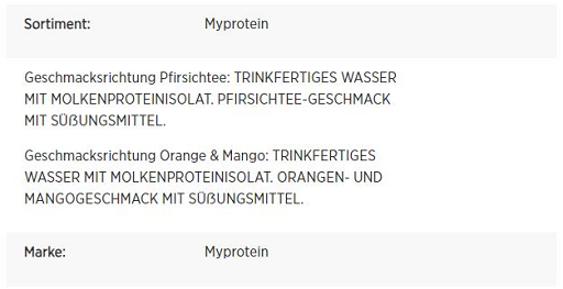 Myprotein Clear proteīns Ūdens 6x500ml Persiku ledus tēja