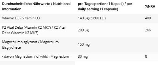 INLEAD Vitamīns D3 + K2 + Magnijs 120 kapsulas