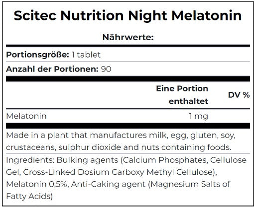 Scitec nakts melatonīns (90 tabl.)