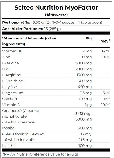 Scitec MyoFactor 285g persiku ledus tēja