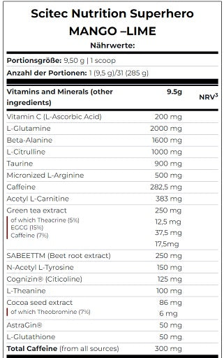 Scitec Superhero 285g Cola-Lime