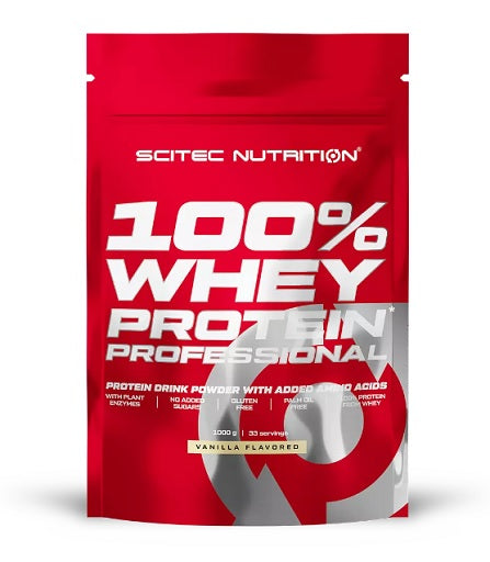 Scitec 100% Professional 1000g zemeņu baltā šokolāde