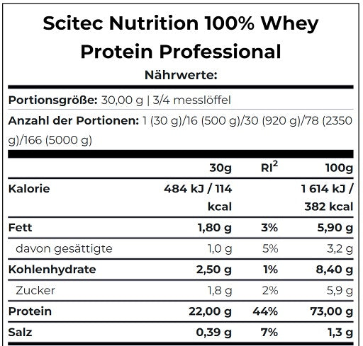 Scitec 100% Professional 1000g Vaniļa