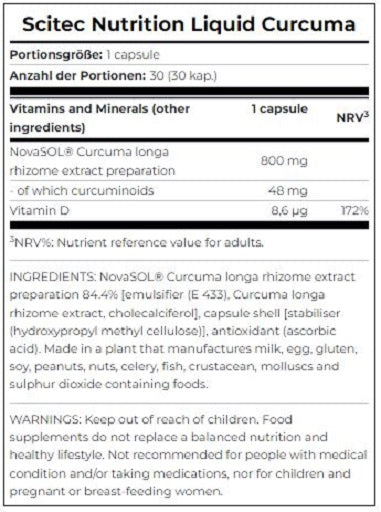 Scitec Liquid Curcuma 30 kapsulas