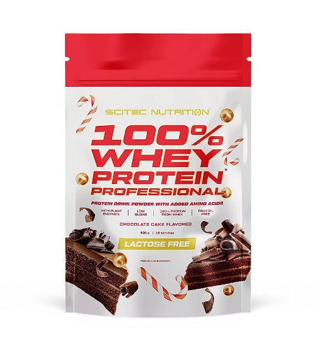 Scitec 100% Professional 500g šokolādes kūka BEZ LAKTOZES