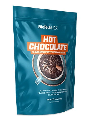 BioTech Hot Chocolate aromatizēts proteīna dzēriens 450g