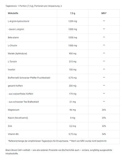 BioTech Black Blood CAF+ 300g (40 Serv.) Cola