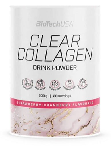 BioTech Clear Collagen 308g Zemeņu dzērvenes