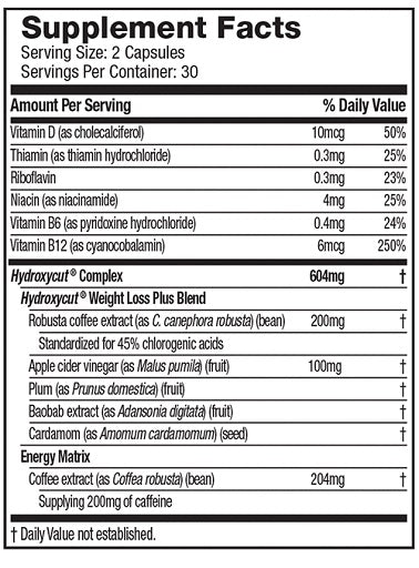 Muscletech Hydroxycut Lose Weight 72 Capsules