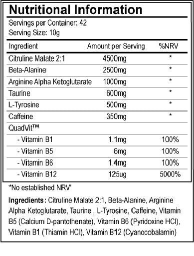 Extreme Labs - NO3 PreWorkout 42 Serverings Fizzy Lemonade & Lime