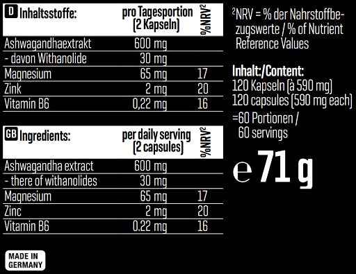 Body Attack Ashwagandha 120 kapsulas