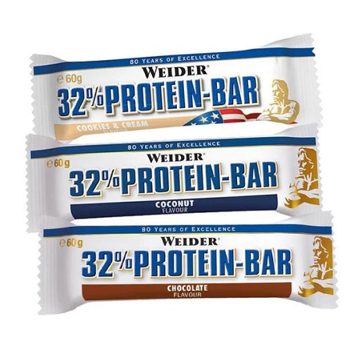 Weider 32% proteīna batoniņš 12x60g zemeņu