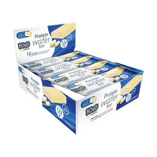 Novo Nutrition proteīna vafeļu batoniņš 12 x 40g Vaniļa