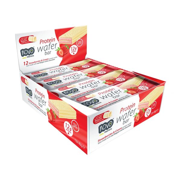 Novo Nutrition proteīna vafeļu batoniņš 12 x 40g Vaniļa